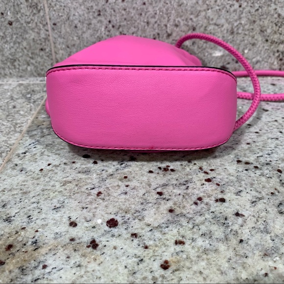 Zara Knotted Mini Bucket Bag Pink Drawstring - Picture 5 of 8